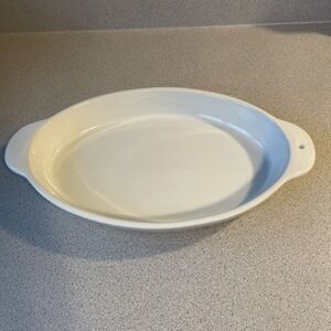 Nora Fleming 15" Stoneware BW09 Oval Baker - Pinstripes Classic Bakeware